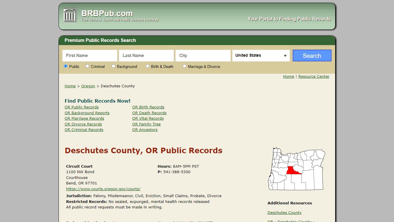 Deschutes County Public Records | Search Oregon Government Databases